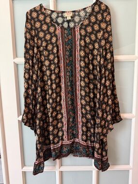 Mossimo Supply Co. Black Boho Paisley-Print Dress